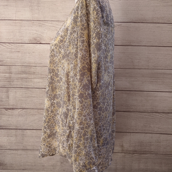 Adrianna Papell top, size Large yellow, white and - Picture 2 of 10